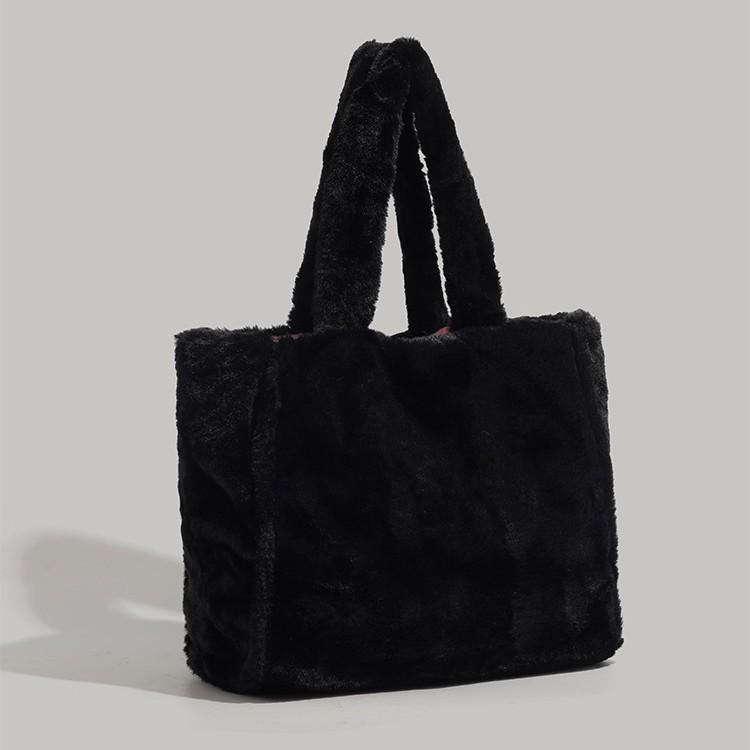Autumn Winter Cute Furry Handheld Tote Bag 2024 New Trendy Fashion Versatile Shoulder Bag Large Capacity Plush Bag