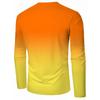 Modisches Herren-Langarm-T-Shirt mit Rundhalsausschnitt, 3D-Digitaldruck, Farbverlaufsmuster, lässige Outdoor-Bekleidung, bequem
