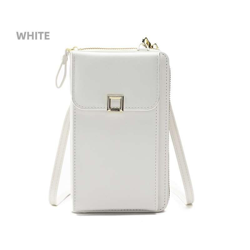 Factory Stock Wholesale Women s Crossbody Bag Pu Leather Long Wallet Phone Bag белый