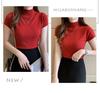 Spring 2024 Women's Short Sleeve Knit Half-High Neck Sweater Vest