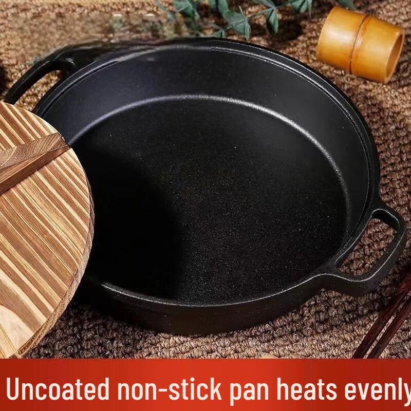 Lilang Thickened Cast Iron Skillet with Double Handles