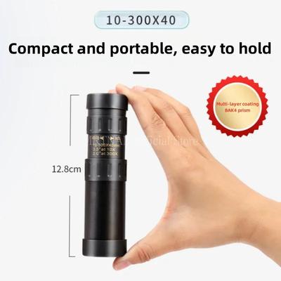 10-300x40 HD Monocular Telescope Long Range Zoom For Outdoor Hunting Camping Tourism High Power Compact Monocular for Adults Kid