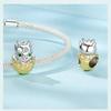 Silver Ziyun Dragon Egg DIY Beaded Bracelet, S925 Sterling Silver, New Year's National Trend Style.