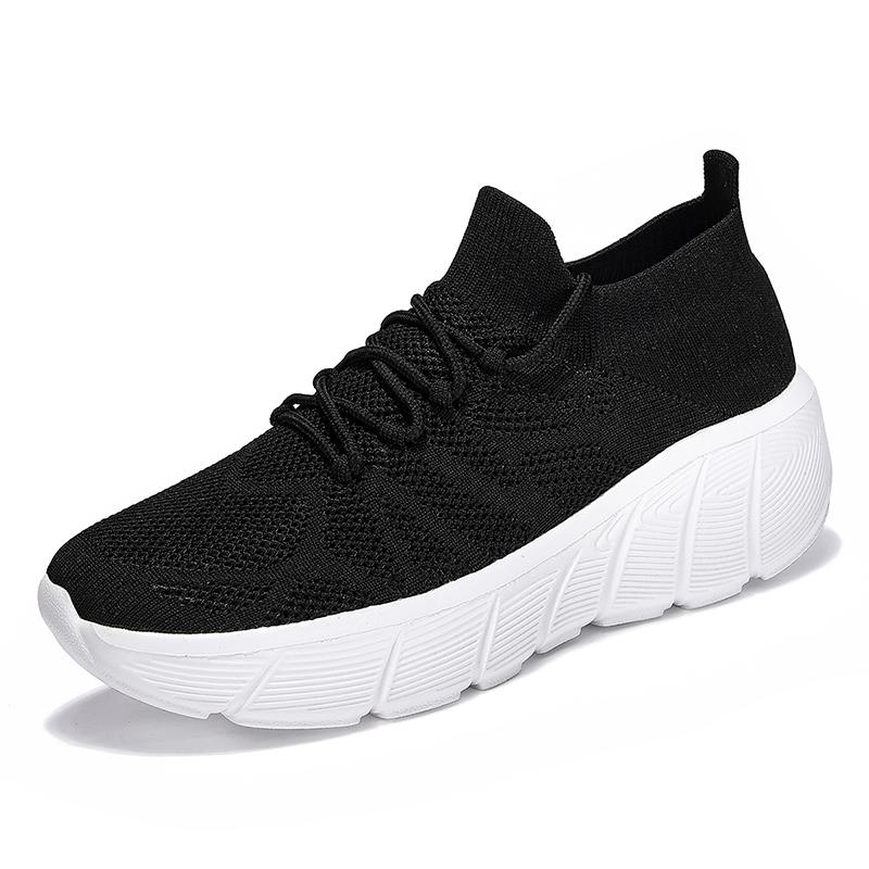 Women Sneaker Knit Comfortable Thick Sole Casual Shoes Breathable Stylish Sports Women Tennis Shoes Female Shoes Plus Size Men