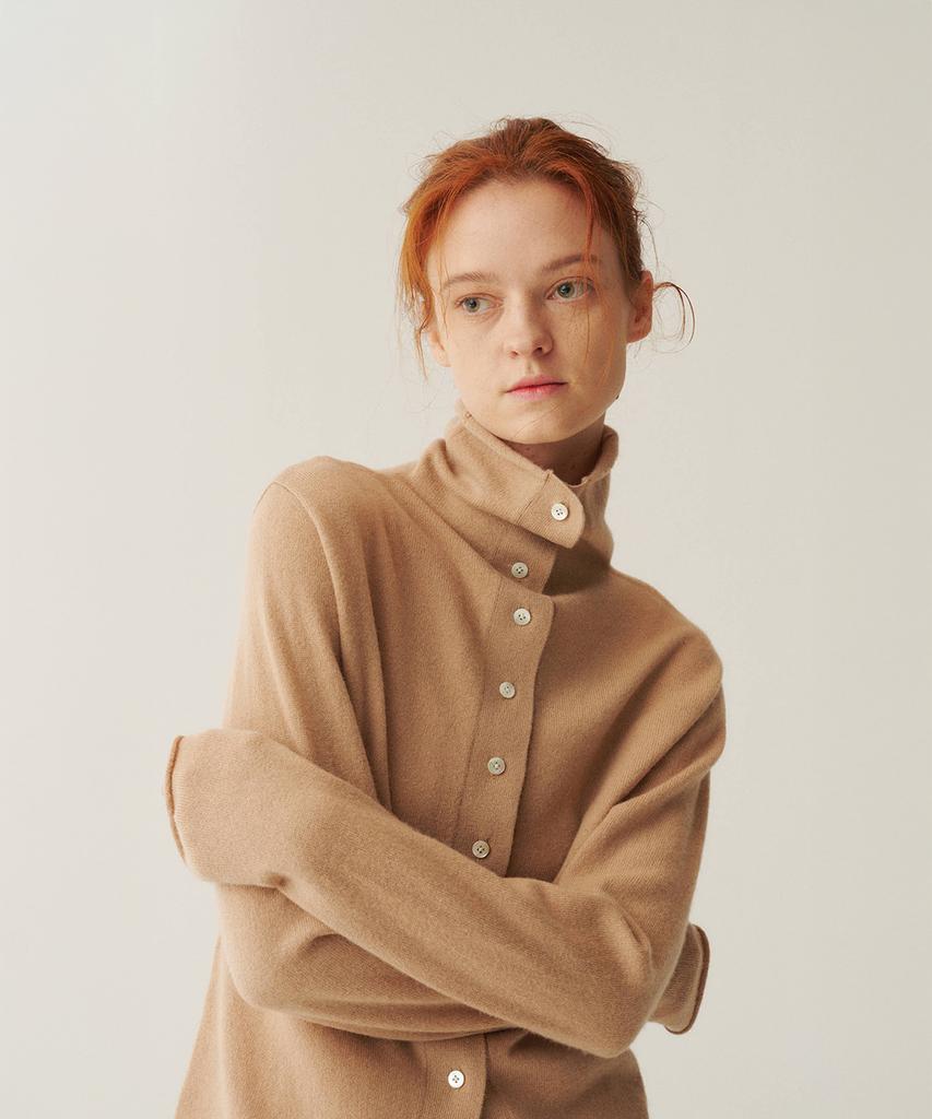 Yuleuteu Cashmere Wool Highneck Cardigan_6Color