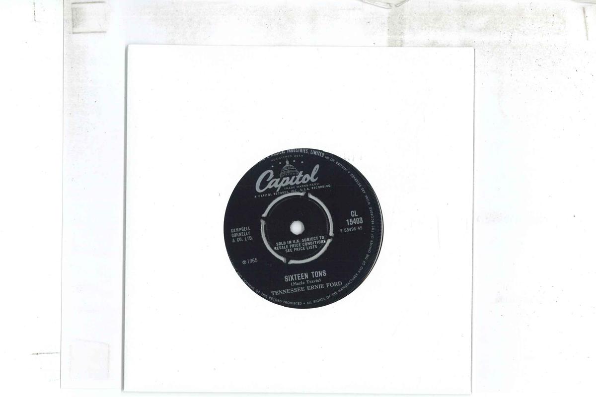 

7inch Record TENNESSEE ERNIE FORD - Sixteen Tons / Hicktown CL15403 CAPITOL 1965 UK Rock Used