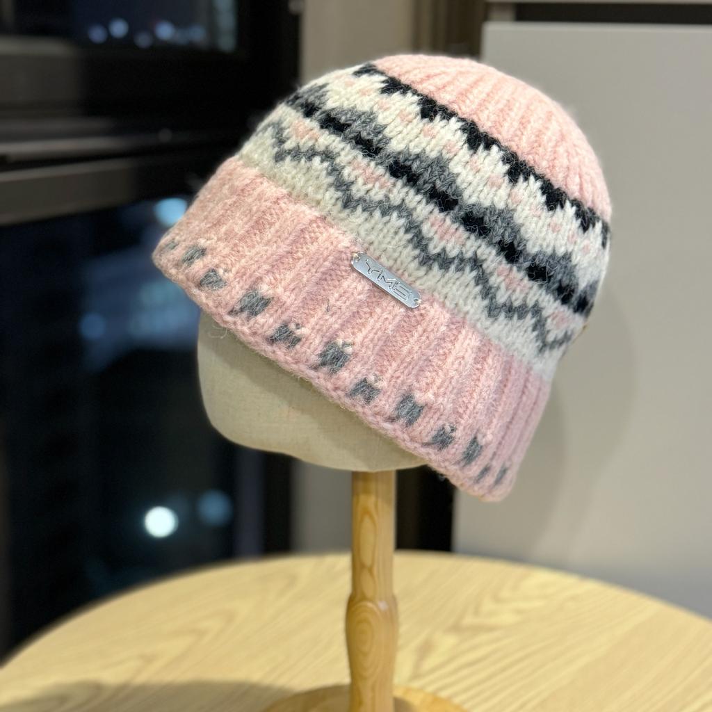 Winter Knitted Warm Contrast Maillard Fisherman Hat Women's Thickened Cold Proof Fashion Woolen Hat Basin Hat