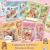 24in1 Capybara Landscape Sticker Book Miniature Scene Collection Cartoon 3D House Stickers Supermarket Bedroom PET