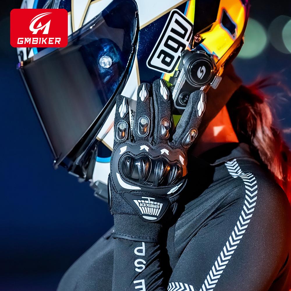 Breathable Touchscreen Motorcycle Gloves - Full-Finger Protection for All Seasons