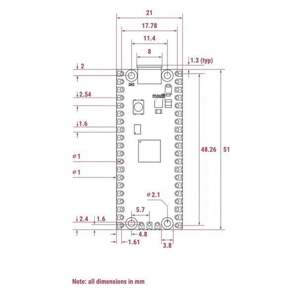 Raspberry Pi Pico 2: Green PCB Suitable for Raspberry Pi