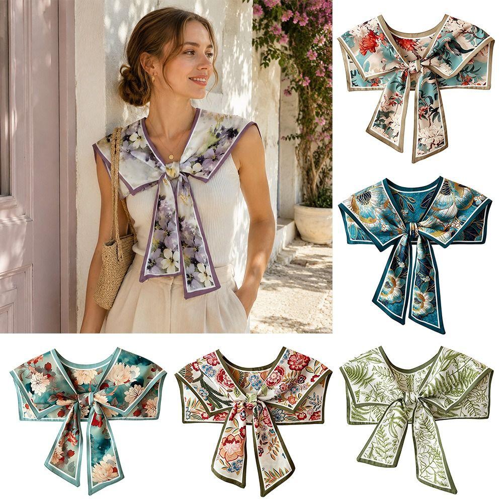 Floral Pattern Shirt Fake Collar Summer Shoulder Wraps New False Fake Collar Women