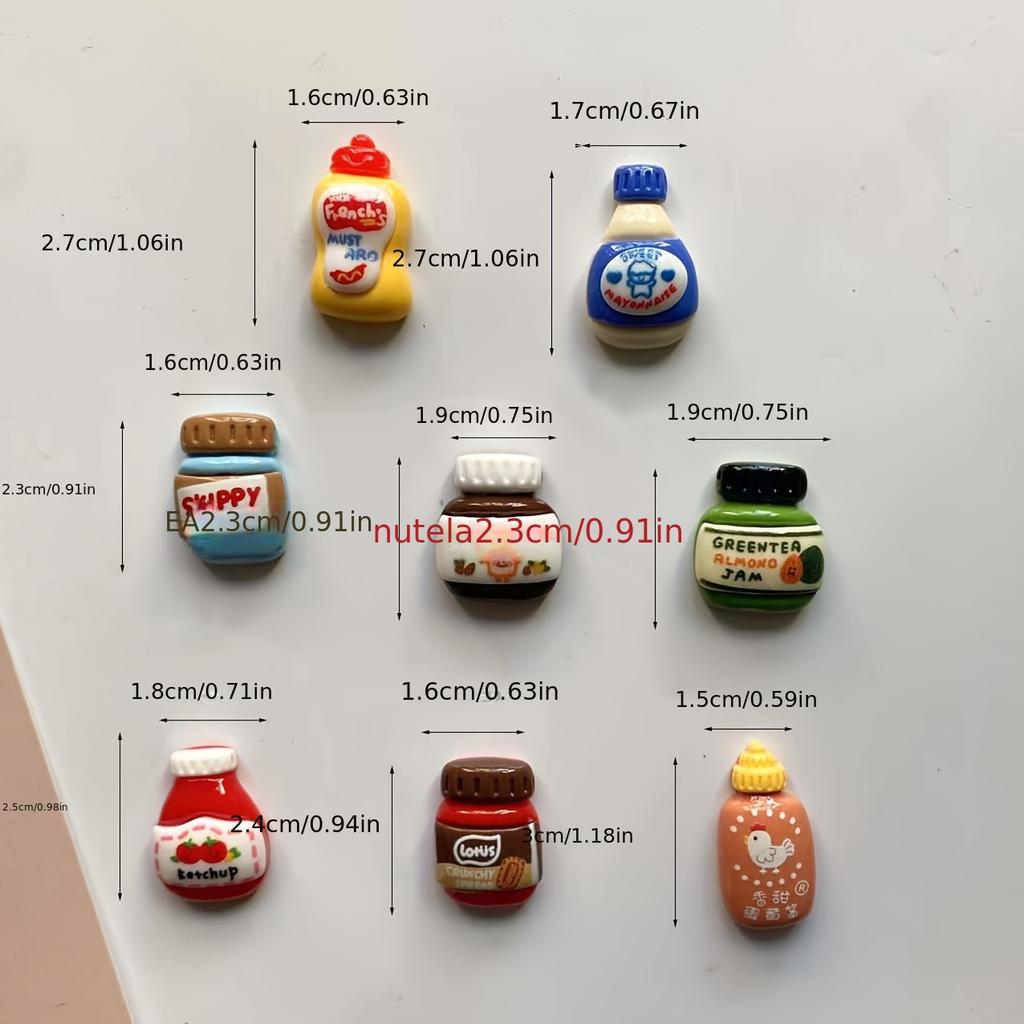 8pcs Refrigerator Magnets Kawaii Cartoon Food Fridge Magnets Cute Decorative Magnets Personalized Fridge Magnet Locker Cabinet