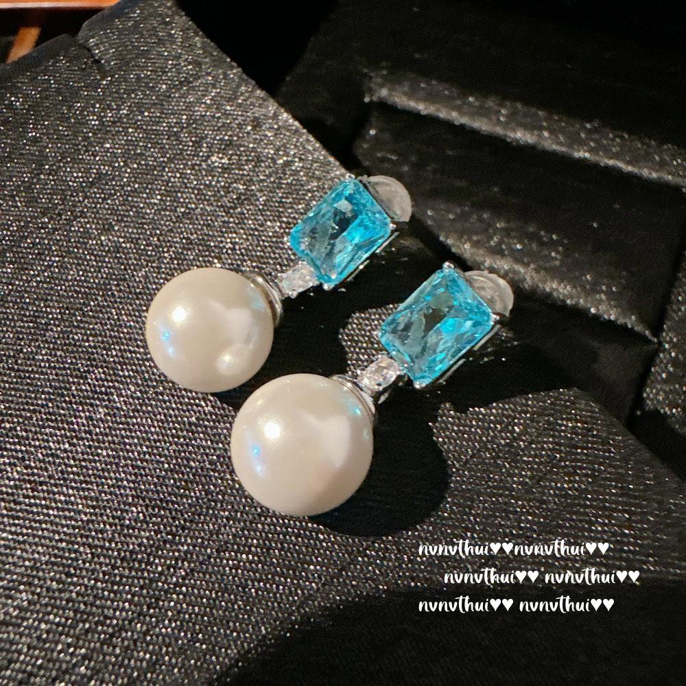 Jewelry Deep Sea Beads Sea Blue Treasure Topaz Santa Maria Bb Blue Necklace Tahitian Pearl Earrings Set