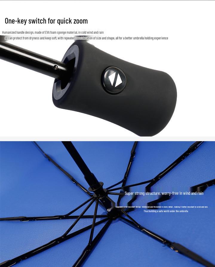 Large Windproof Automatic Folding Umbrella with Custom Logo