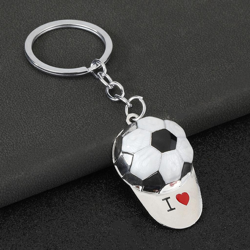 New Model Football Keychain, Colorful Baseball Cap, Alloy Imitation Football Player Keychain, World Cup Bag Pendant, Hanging Piece
