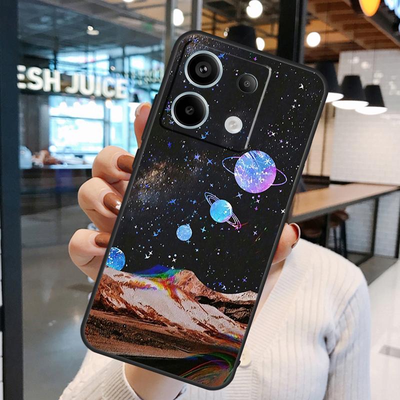 Moon Stars Space Case For Xiaomi Redmi Note 11 9 10 12 13 Pro Plus 9S 10S 11S 12S Remdi 13 12 C 9C 10C Cover