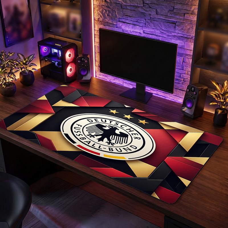 Germany Football Crest Mouse Pad, Extended Non Slip Rubber Desk Mat for Gaming Office Laptop Fan Gift