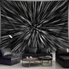 Black White Hyperspace Light Speed Tapestry, Abstract Radial Streaks Wall Hanging for Bedroom, Living Room & Gaming Room Decor