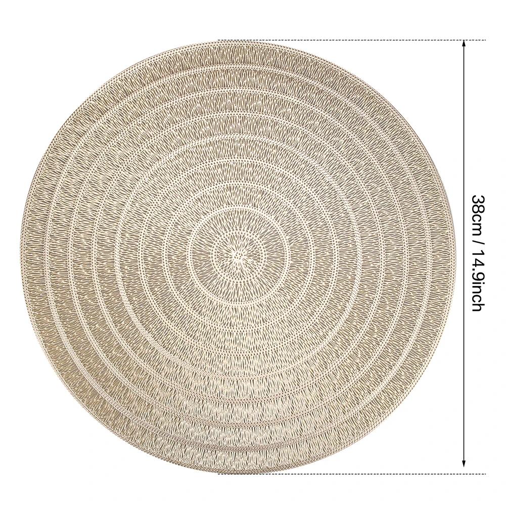 Runde geflochtene Platzsets 4er-Set Tischsets für Esstische Gewebte Waschbare Rutschfeste Platzsets