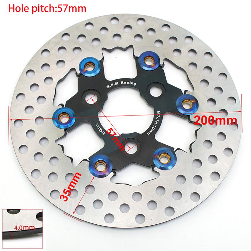 RPM 57mm Hole Pitching Brake Disc Universal 200mm Floating Rotor Front CNC Brake Caliper for Yamaha RSZ JOG BWS Zuma Aerox Honda