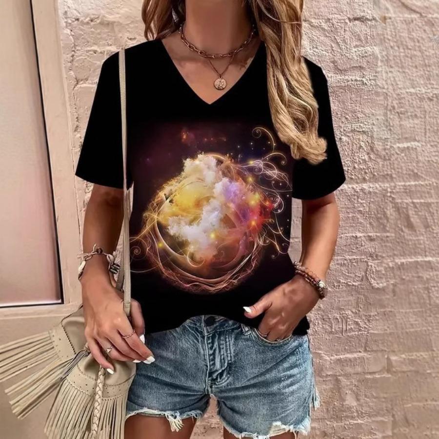 vintage women skull leopard print t shirt short sleeve v neck tops comfortable t-shirts