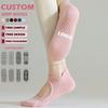 Womens Spandex/Polyester/Cotton Sports Socks Anti-Bacterial Anti Slip Crew High Autumn Yoga Pilates Fitness Adult Activities