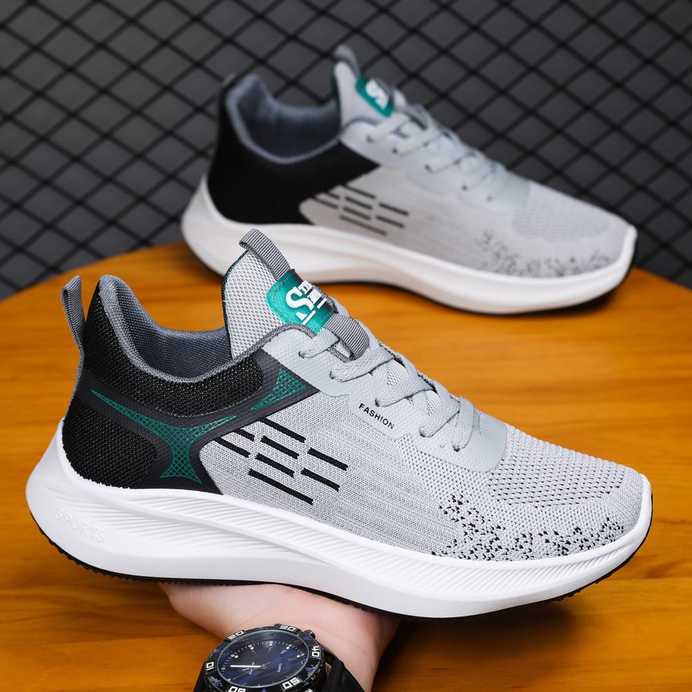 Herrenschuhe 2023 Neue Sommersportschuhe Bequeme atmungsaktive Plattform Modeschuhe Fliegende gewebte Herrenschuhe Herren-Freizeitschuhe