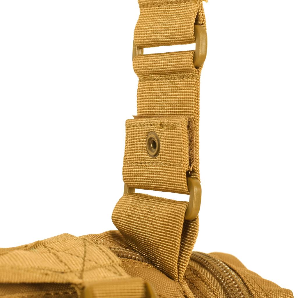 Seibertron Multifunctional Bag MOLLE Khaki 4-Way (Crossbody, Waist, Front, Hand) Compatible, Casual, Outdoor, Military, Waterproof,