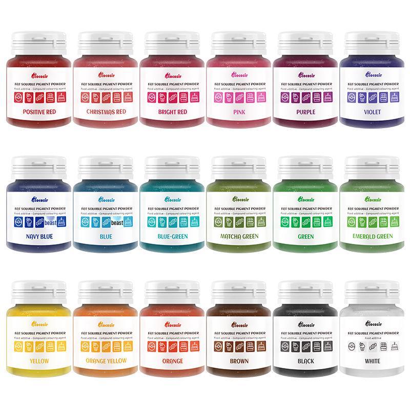 Chocolate Oil-Soluble Color Powder for Pastry, Mousse, Sandblasting, Fondant, Glaze, Lipstick, Macaron - 10g.