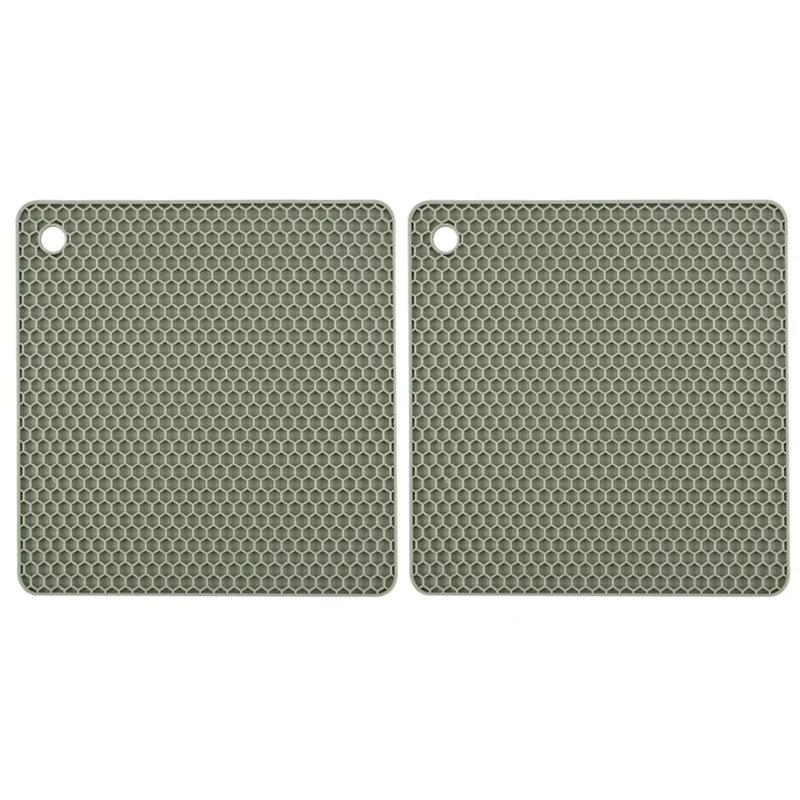 2/4PCS Honeycomb Nonslip Pot Table Mat Placemat Kitchen Accessories Multifunction Heat Resistant Silicone Mat Drink Cup Coasters