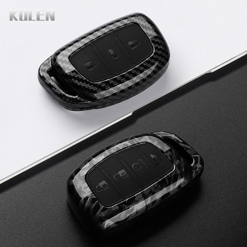 Abs Carbon Fiber Style Car Key Case Cover For Hyundai Ix35 I40 I20 I10 Tucson Elantra Creta Sonata Ioniq Accent Creata Keychain