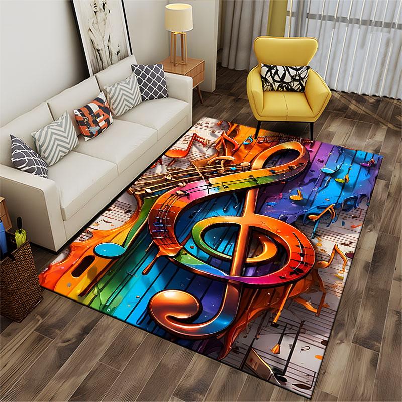 Colorful Musical Notes Design Suitable As a Non-slip Mat for the Living Room or Bedroom Sofa
