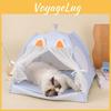 Fashionable Blue Cat S Pet Teepee Collapsible Cat Cave Washable Kitten House For Small Pets