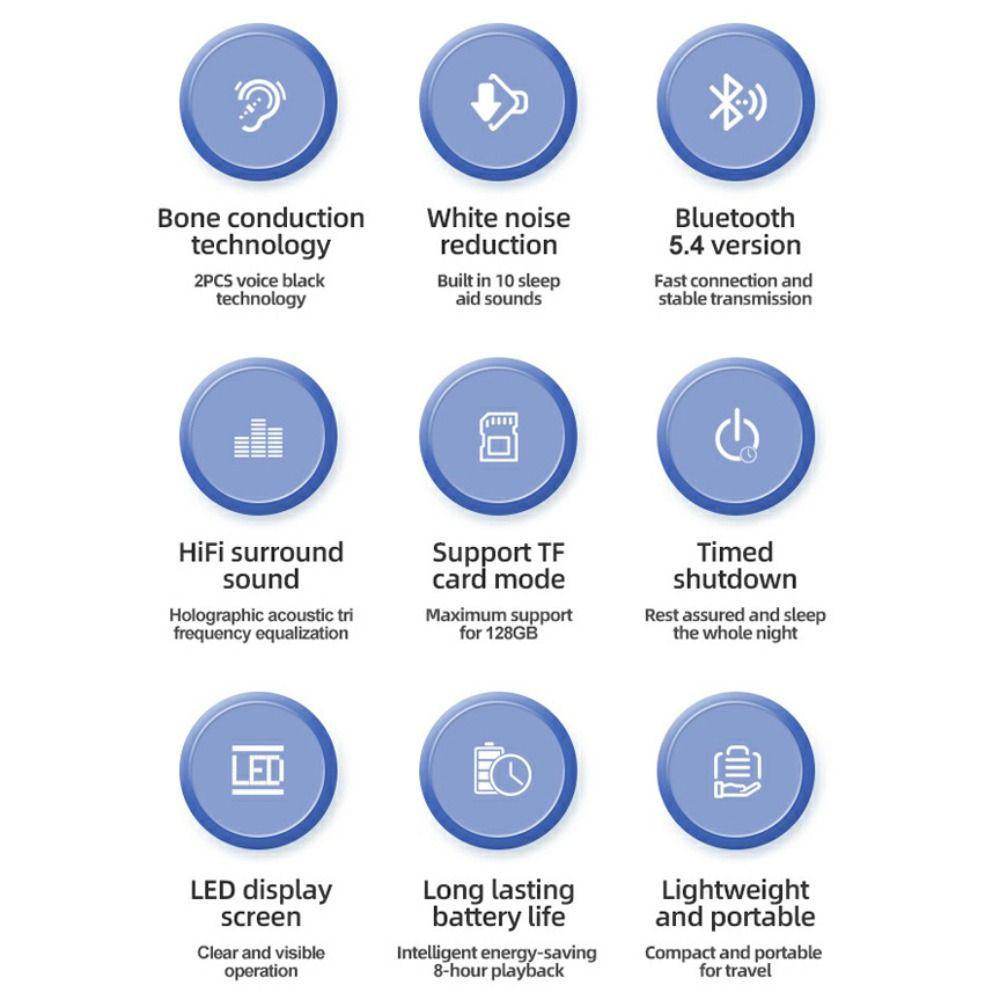 Bluetooth 5.4 Under Pillow Speaker HiFi Stereo Sound Wireless Sleeping Speaker Home Use