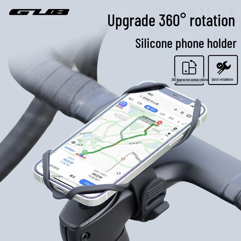 GUB P9 Rotating Bike Phone Mount: Shockproof Silicone Strap Holder for Mountain and Road Bikes