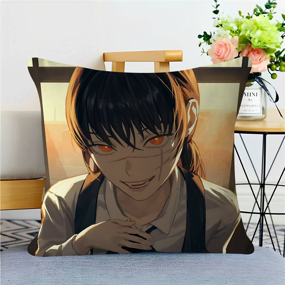 Chainsaw-Man Mitaka Asa Decorative Room Aesthetics Pillow Case Home Decor Bedroom Sofa Bed Couch Pillow Cover 45x45