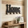 5-Hook Wooden Key Hook Rustic Key Storage Rack Durable Wall-Mounted Key Holder  Apartment