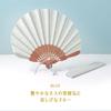 Stylowy wachlarz biznesowy z zestawem woreczka na wachlarz i chusteczki [Osaka Choseido] Damski (niebieski)