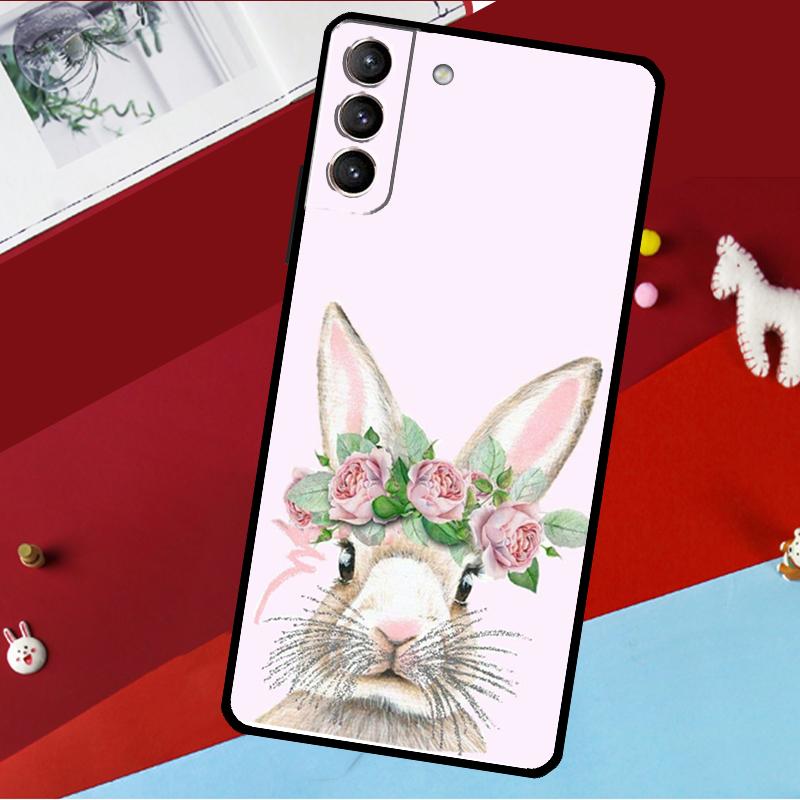 Cute Bunny Rabbit Funda For Samsung Galaxy S25 S23 S22 S20 S24 Ultra S9 S10 Plus S21 FE S25 FE Phone Case