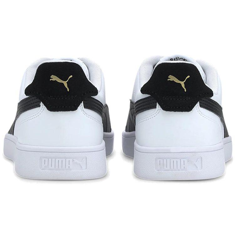 PUMA Shuffle Cow Split Leather Comfortable Breathable Low top Skateboard Shoes Unisex White Black 309668-03