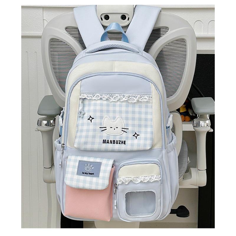 

Korean college style cute backpack girl sweet niche dopamine student class schoolbag light backpack