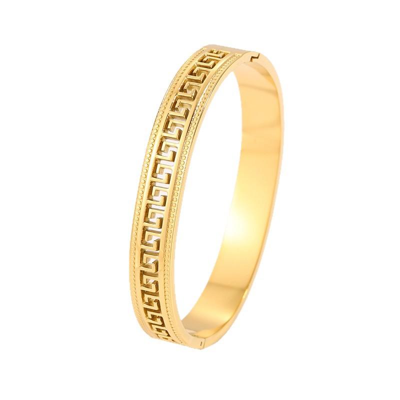 Popular , Chinese style Great Wall pattern hollow opening stainless steel , light luxury versatile girlfriend