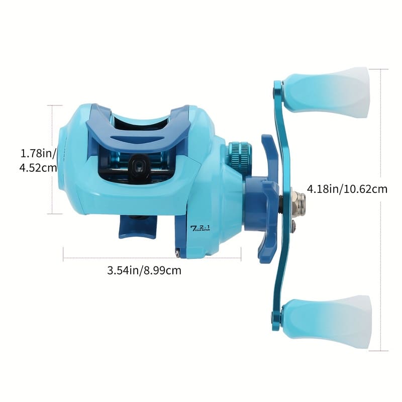 Spinning Fishing Reel Light Blue Aluminum Ergonomic Handle Smooth Drag System Suitable for Fresh and Saltwater Fishing Durable Fishing Tackle