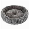 Round Warm Cat Bed House Canvas Stripe Cushion Cat Sleeping Mat Pet Bed Sofa Mats Velvet Dog Beds