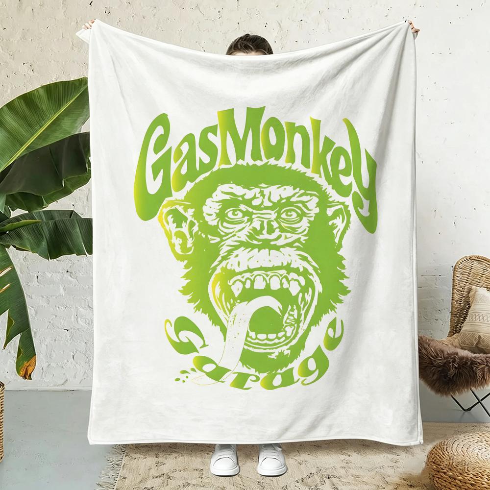 G-Gas Monkey Decor Throw 240G Flannel Blanket Lightweight Soft Skin-Friendly Summer Thin Throw Blanket