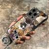 Crying Cats Combine Memes Plating Phone Case For Iphone 16 17 Pro Max Air 16E 14 15 Plus 12 13 Mini Anti-Fall Airabag Cover