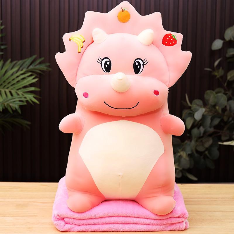 Strawberry Hugging Pig & Little Bear Plush Toy Blanket – Dual-use Nap & Travel Comfort for Kids