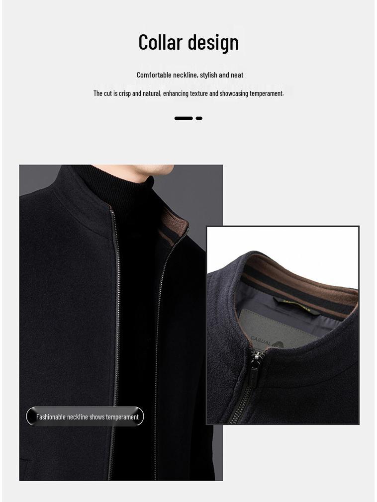 Hengyuanxiang Men's 100% Wool Double-Sided Short Coat - 2025 Autumn/Winter Edition