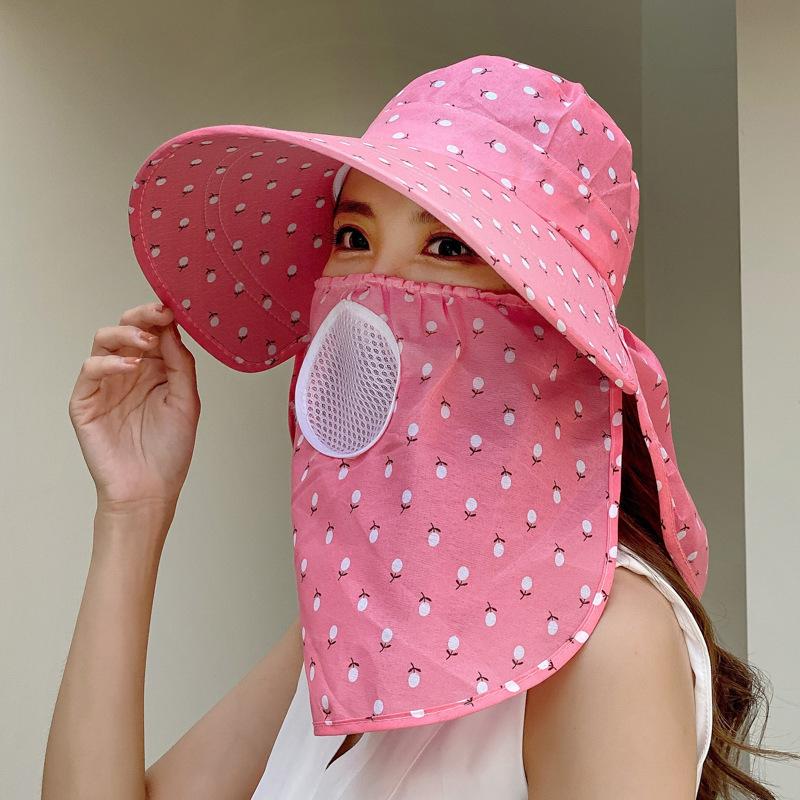 Premium summer sun hat, large brim, UV protection, face cover, shawl, neck protection, sun protection hat, sunshade tea picking women's hat