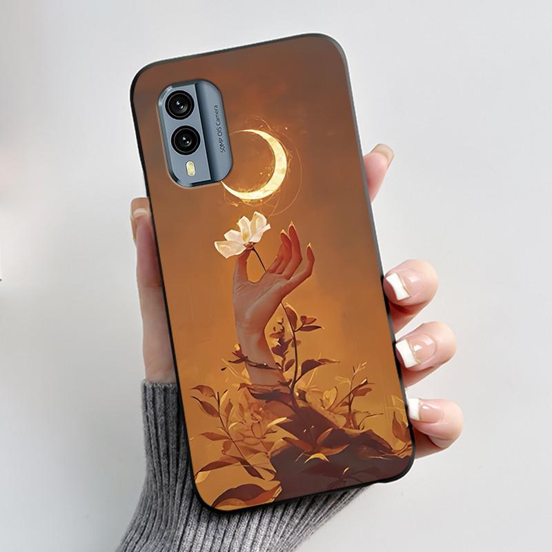 Casing For Nokia X30 5G Anti-scratch Bumper Soft Shell For Nokia XR21 Beautiful Brightly Colored Sunflower Pattern Black Case